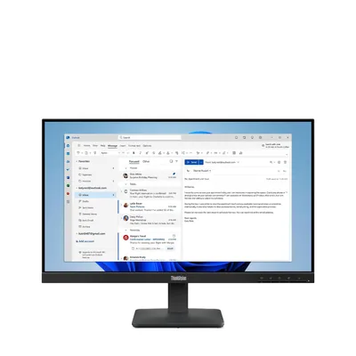 ThinkVision S24 - 4E 23, 8 Inch FHD Monitor (IPS Panel, 100HZ, 4MS, HDMI, VGA, 3 - Side Borderless) - Tilt Stand
