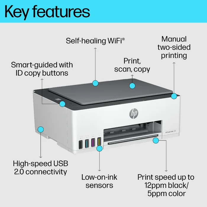 HP Printer Smart Tank 580 Wireless All - In - One
