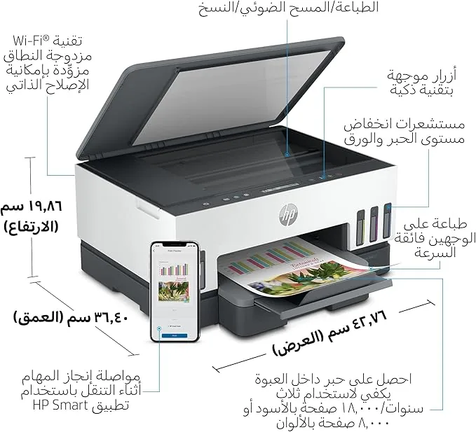 HP Smart Tank 720 Wireless All - In - One Printer