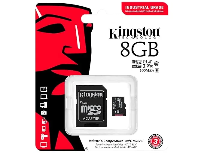 Kingston Micro Sdhc Industrial Class 10 A1+ADAPTER 8GB